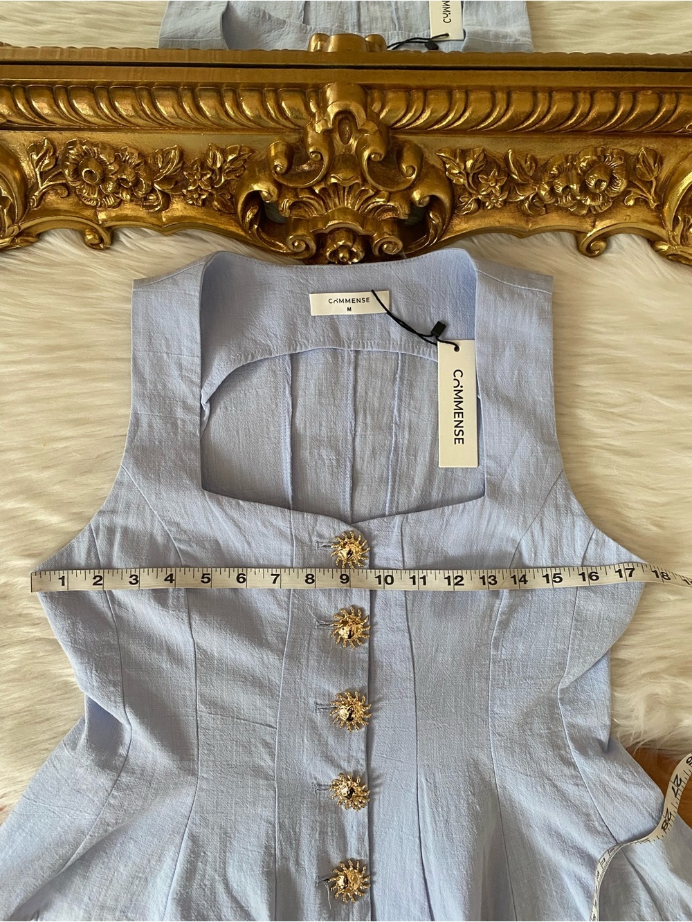 Commense Button Down Peplum Top - Picture 8 of 10